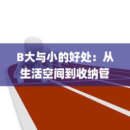 B大与小的好处：从生活空间到收纳管理，如何巧妙运用物品大小带来的优势