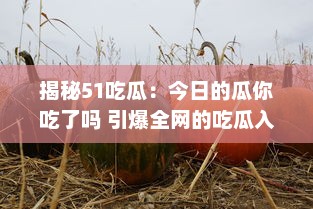 揭秘51吃瓜：今日的瓜你吃了吗 引爆全网的吃瓜入口黑料大剖析 v9.6.7下载