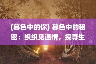 (暮色中的你) 暮色中的秘密：织织见温情，探寻生活中那些被遗忘的暮色物语