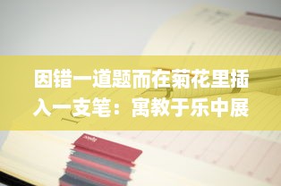 因错一道题而在菊花里插入一支笔：寓教于乐中展现出的对细节的执着追求