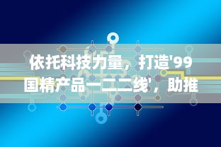 依托科技力量，打造'99国精产品一二二线'，助推产业升级与经济发展 v1.1.4下载