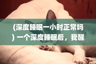 (深度睡眠一小时正常吗) 一个深度睡眠后，我醒来后的欢喜：发现自己竟成了c1v1HHH的粉丝