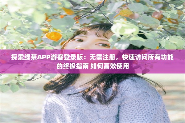 探索绿茶APP游客登录版：无需注册，快速访问所有功能的终极指南 如何高效使用