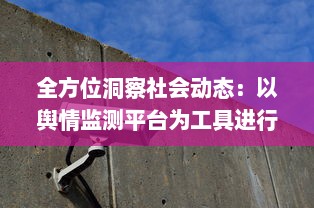 全方位洞察社会动态：以舆情监测平台为工具进行实时信息追踪与深度分析