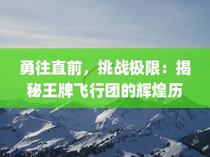 勇往直前，挑战极限：揭秘王牌飞行团的辉煌历程与不为人知的背后故事